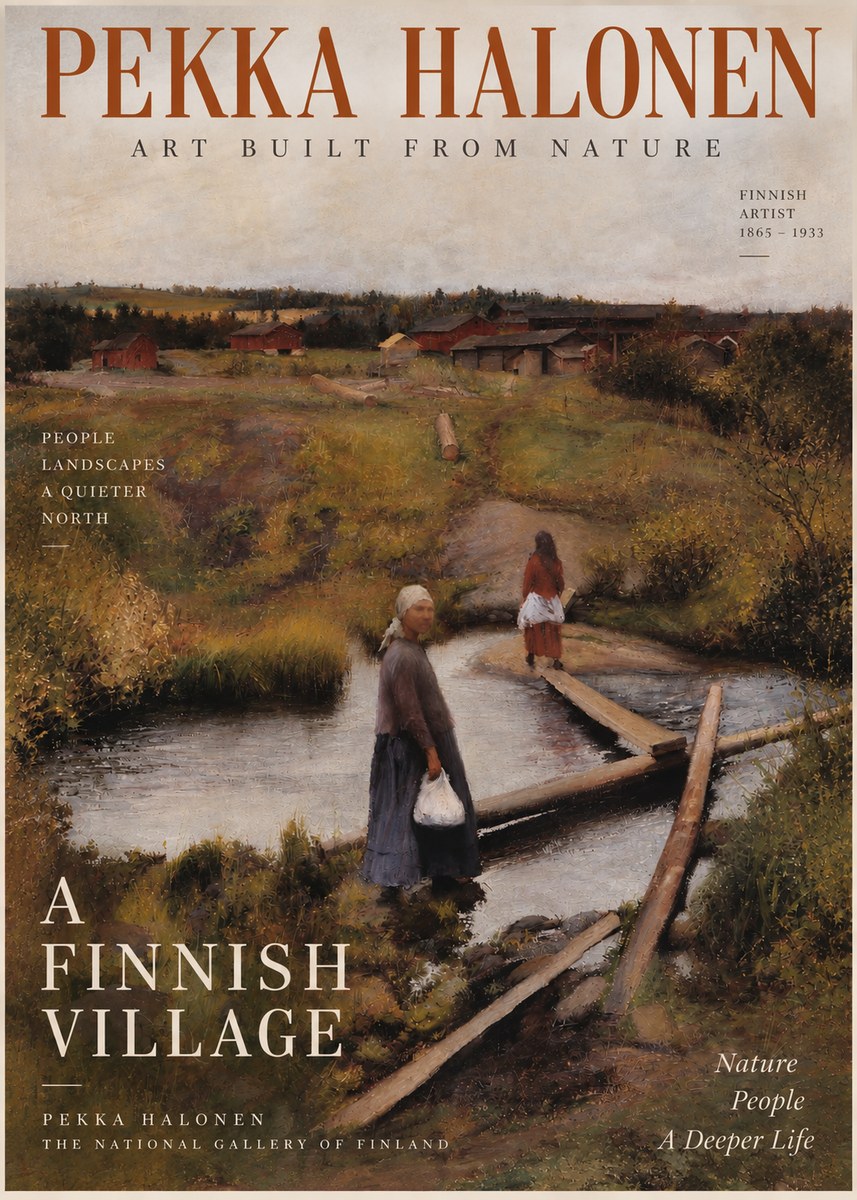 Pekka Halonen A Finnish Village No2 - Póster