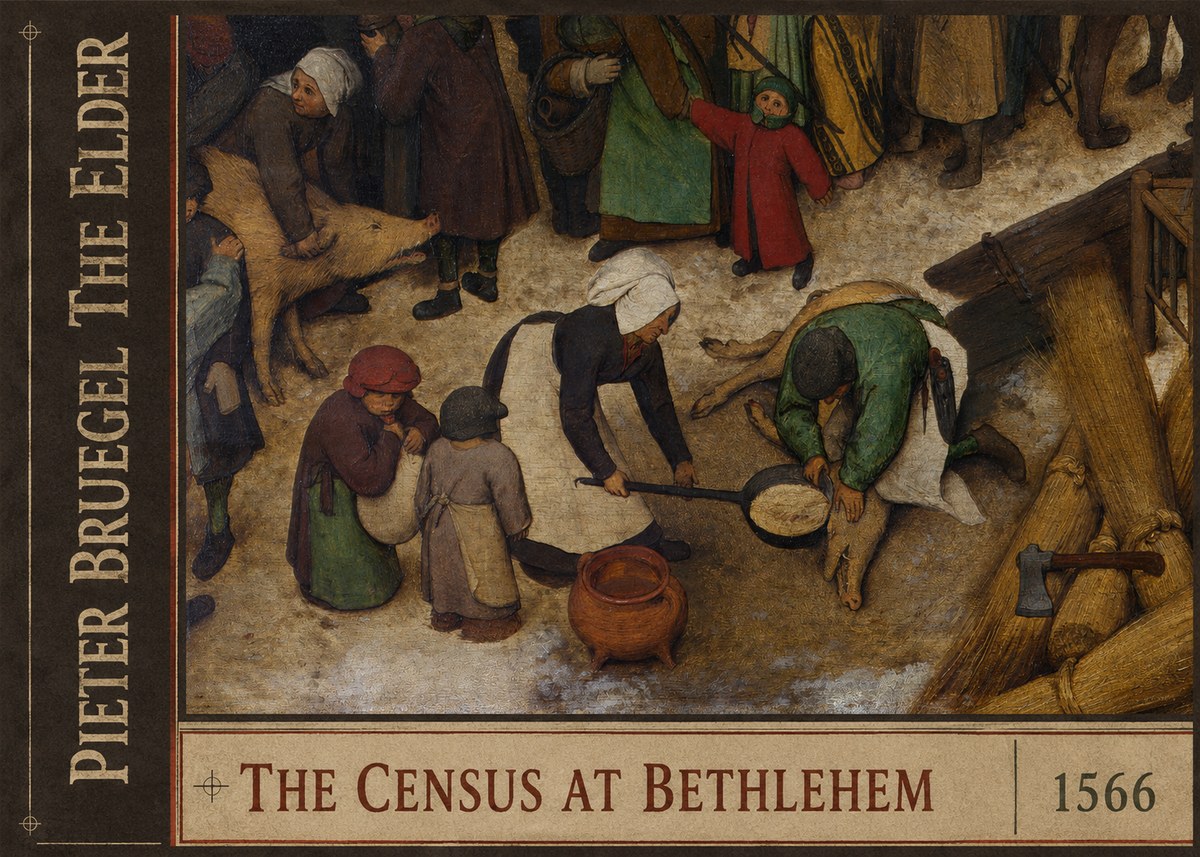 Pieter Bruegel The Census at Bethlehem VI No2 - Póster
