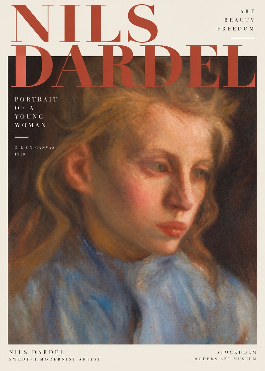 Nils Dardel Portrait of a Young Woman No4 - Póster