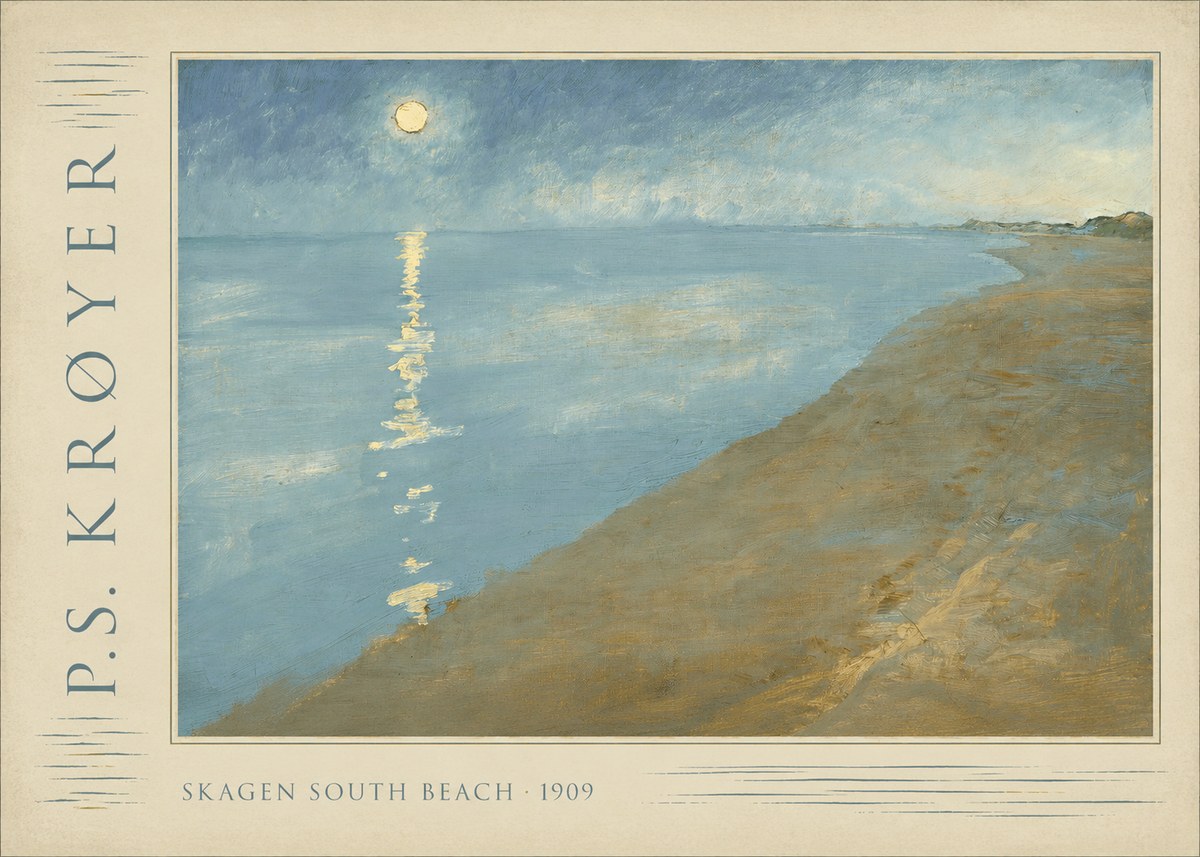 P.S. Krøyer Skagen South Beach · 1909 No2 - Póster