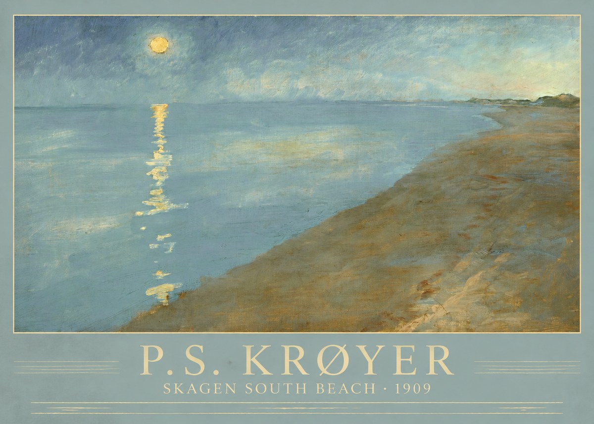 P.S. Krøyer Skagen South Beach · 1909 No3 - Póster