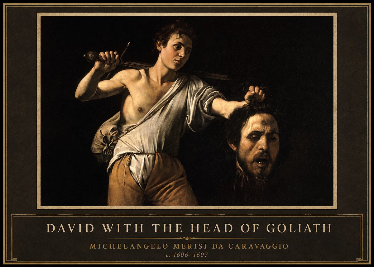 Michelangelo Merisi da Caravaggio David with the Head of Goliath V No1 - Póster