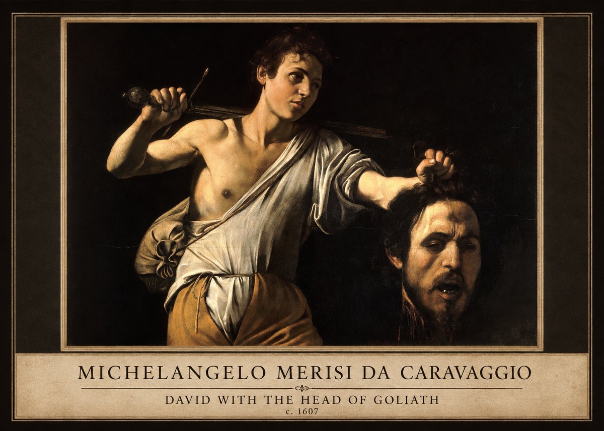 Michelangelo Merisi da Caravaggio David with the Head of Goliath V No4 - Póster