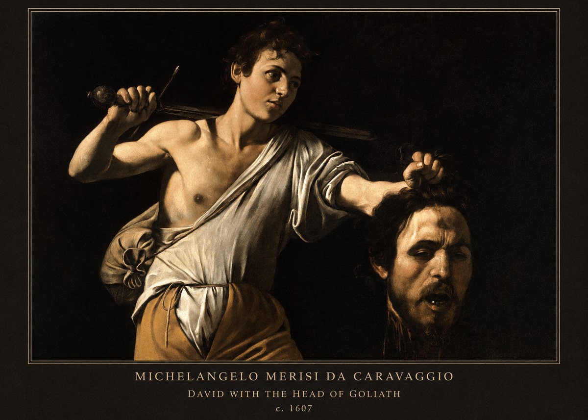 Michelangelo Merisi da Caravaggio David with the Head of Goliath V No6 - Póster