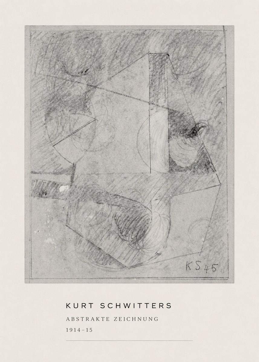 Kurt Schwitters Abstrakte Zeichnung No4 - Póster