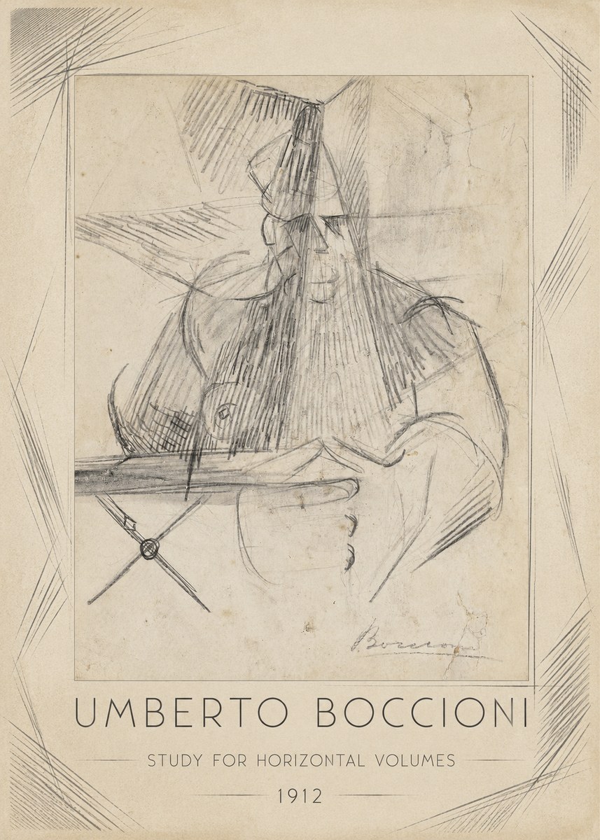 Umberto Boccioni Study for Horizontal Volumes No1 - Póster