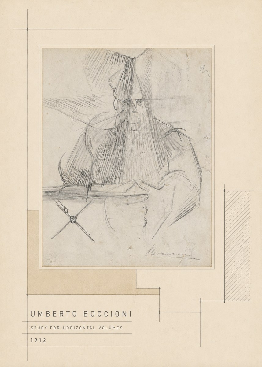Umberto Boccioni Study for Horizontal Volumes No5 - Póster