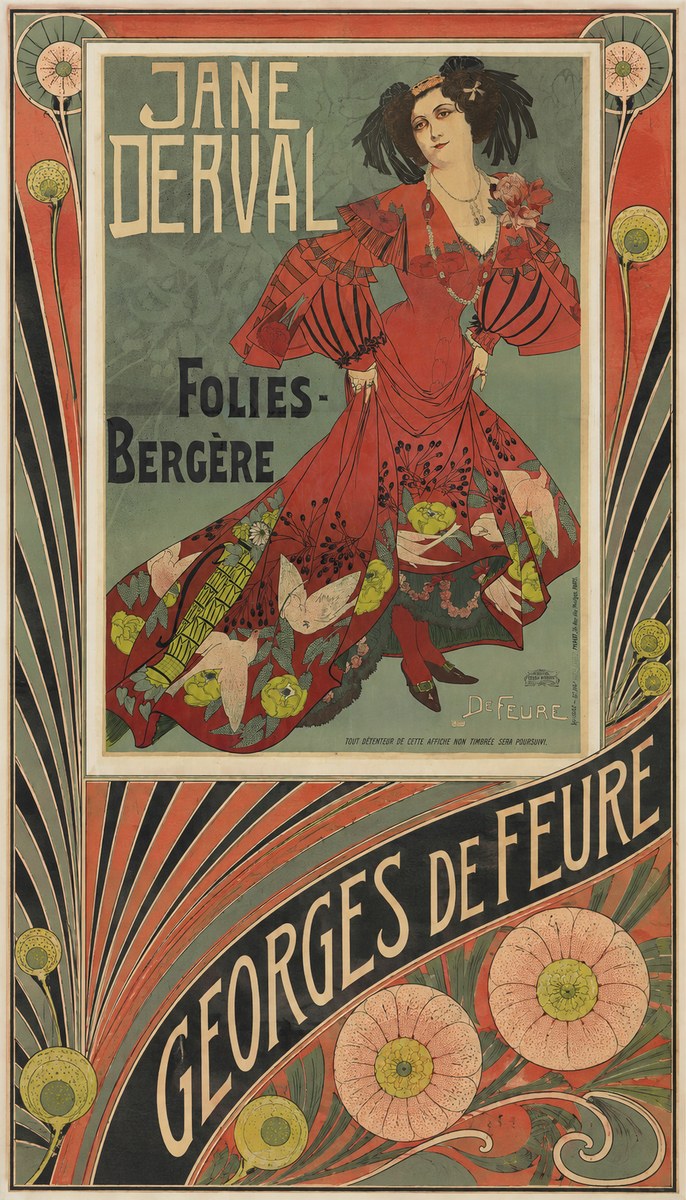 Georges de Feure Jane Derval - Folies-bergère III No6 - Póster