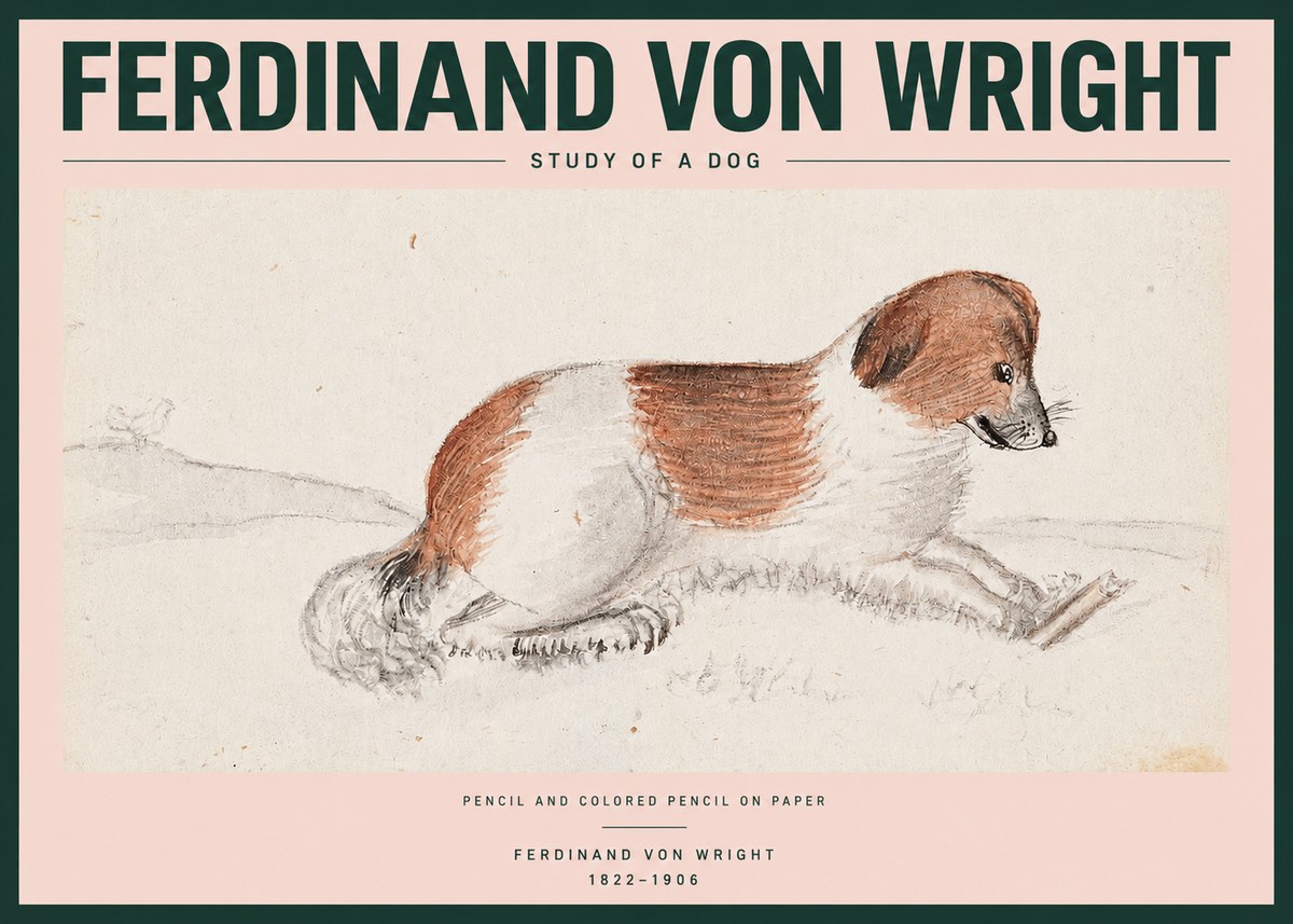 Ferdinand von Wright Study of a Dog No2 - Póster
