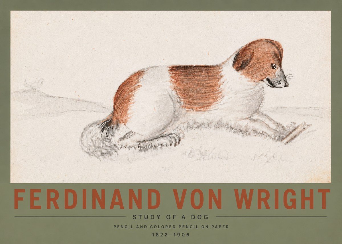 Ferdinand von Wright Study of a Dog No5 - Póster