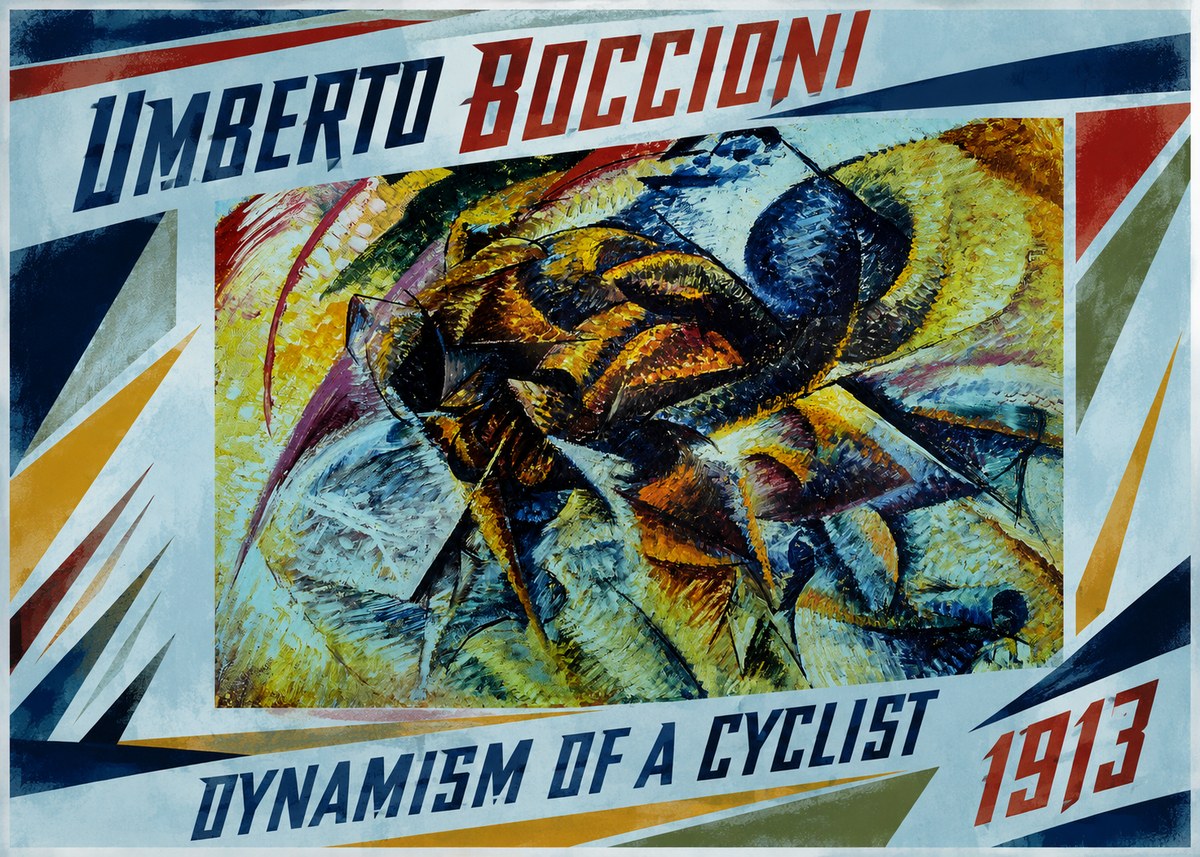 Umberto Boccioni Dynamism of a Cyclist II No1 - Póster