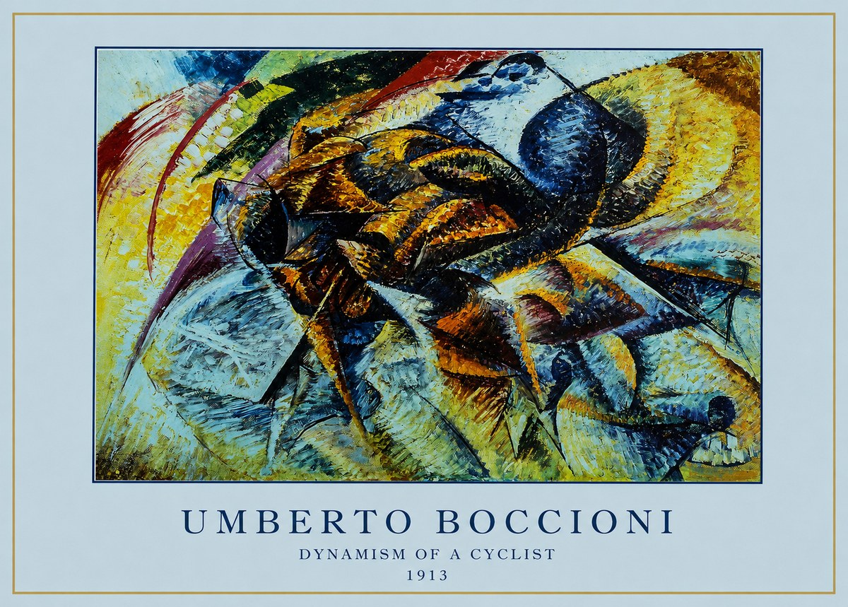 Umberto Boccioni Dynamism of a Cyclist II No4 - Póster