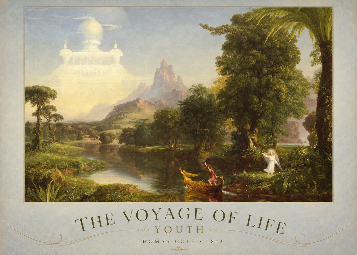 Thomas Cole The Voyage of Life: Youth V No2 - Póster