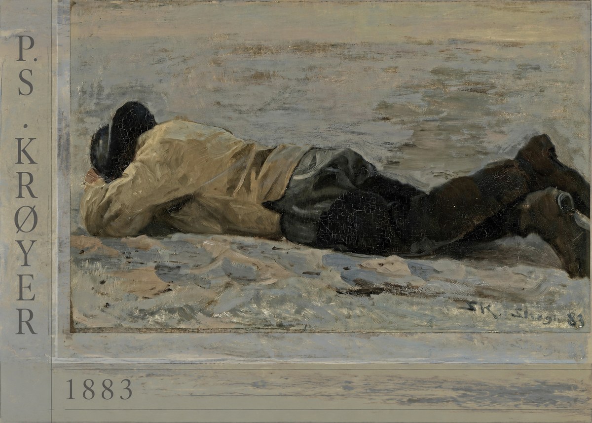 P.S. Krøyer Fisherman Lying on the Beach No2 - Póster