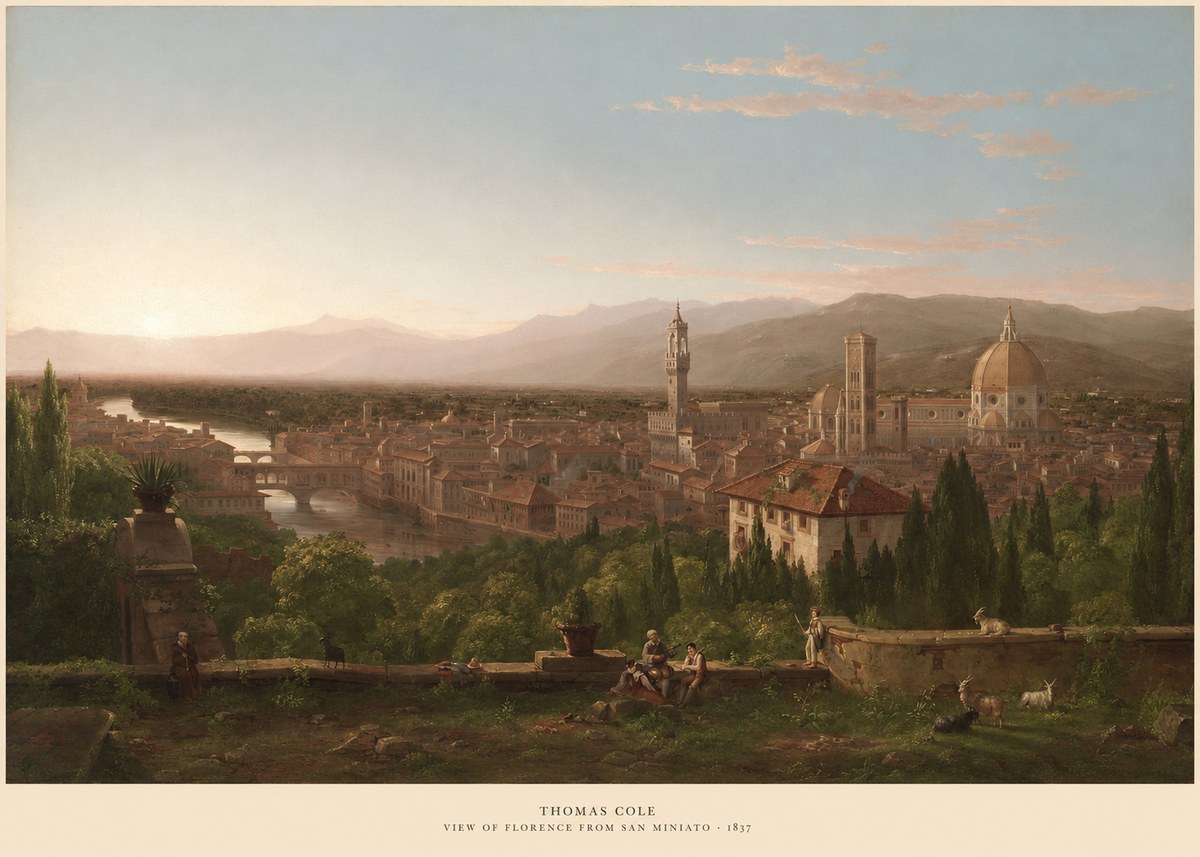 Thomas Cole View of Florence from San Miniato No6 - Póster