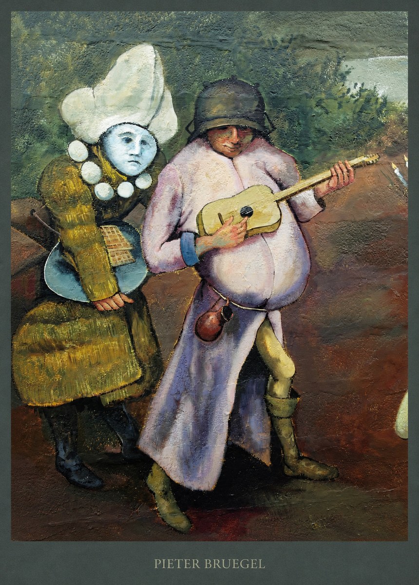 Pieter Bruegel Two Figures with a Lute No5 - Póster