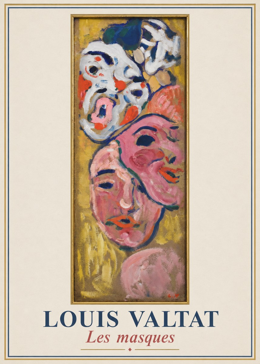 Louis Valtat Les Masques No1 - Póster