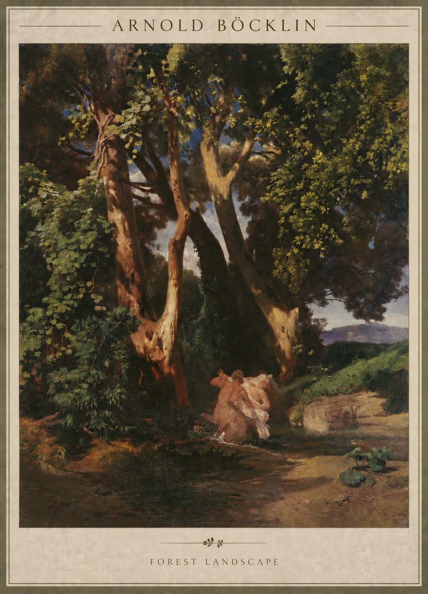 Arnold Böcklin Forest Landscape No5 - Póster