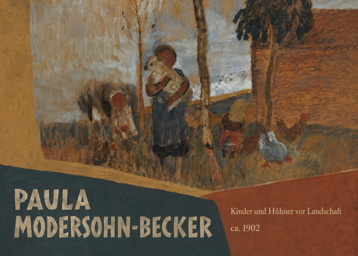 Paula Modersohn-Becker Kinder Und Hühner Vor Landschaft No5 - Póster