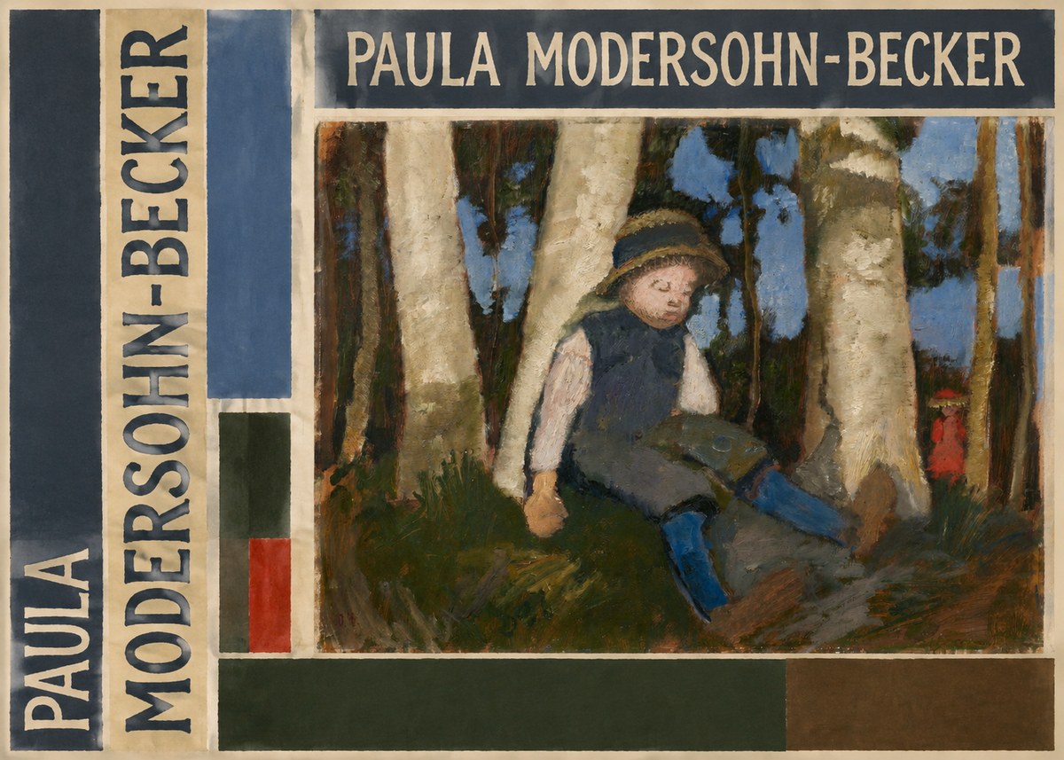 Paula Modersohn-Becker Sleeping Child in a Birch Grove No4 - Póster