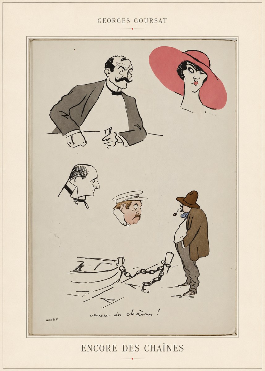 Georges Goursat Encore Des Chaînes! No4 - Póster