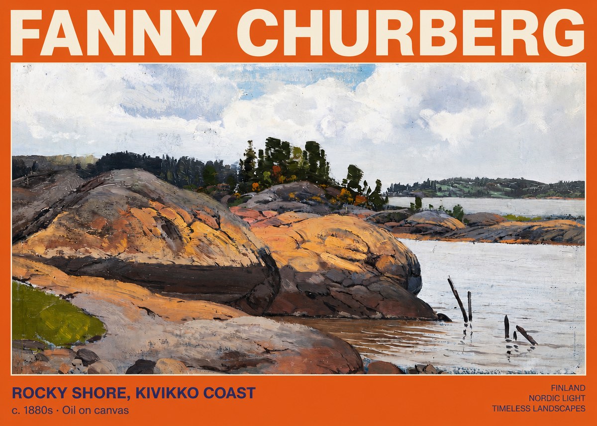 Fanny Churberg Rocky Shore · Kivikko Coast No2 - Póster