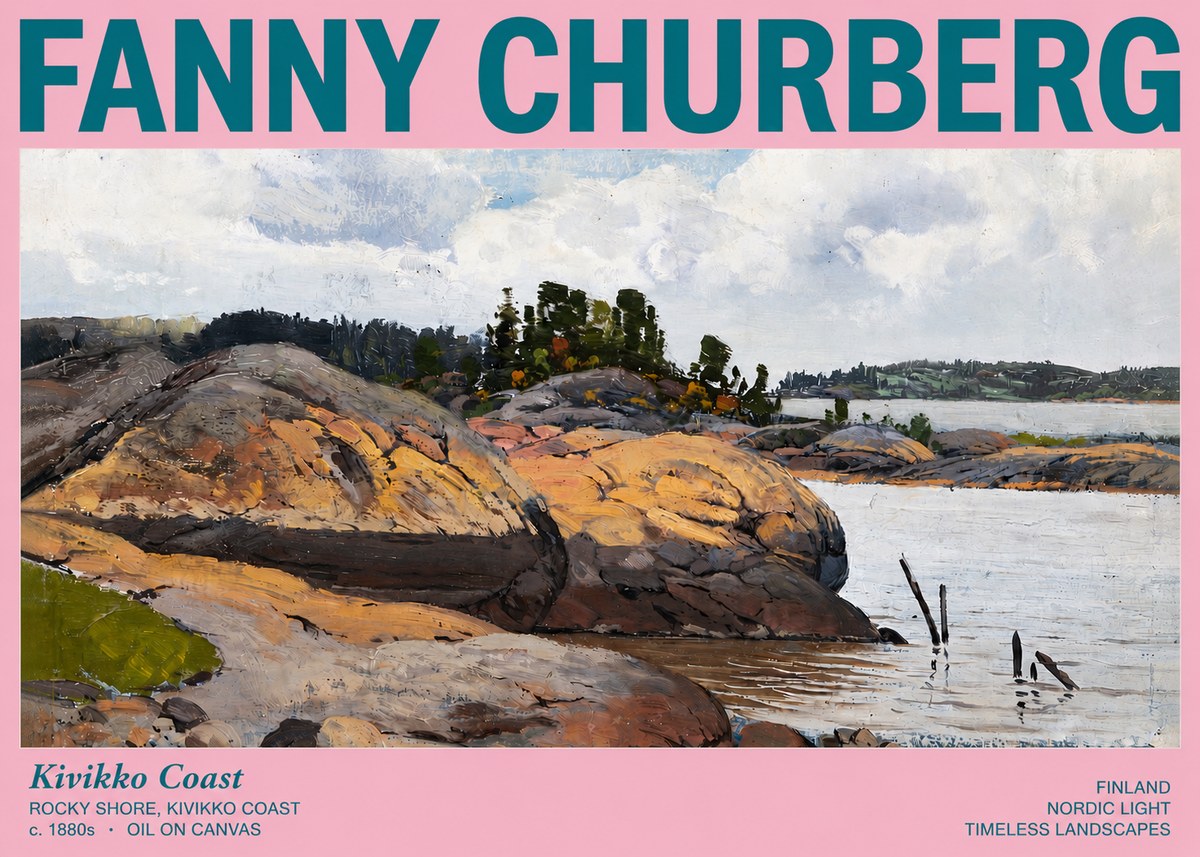 Fanny Churberg Rocky Shore · Kivikko Coast No3 - Póster