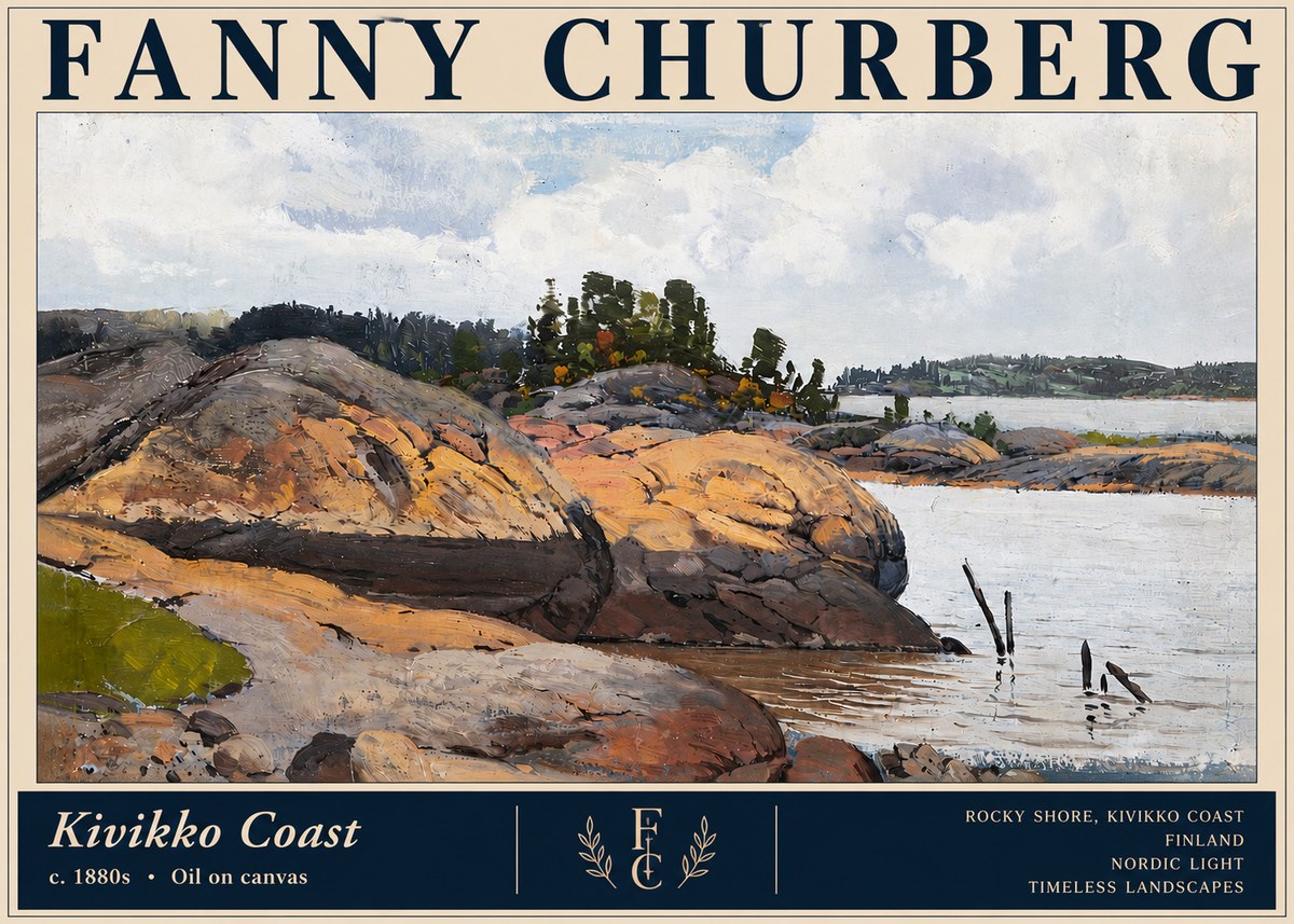 Fanny Churberg Rocky Shore · Kivikko Coast No4 - Póster