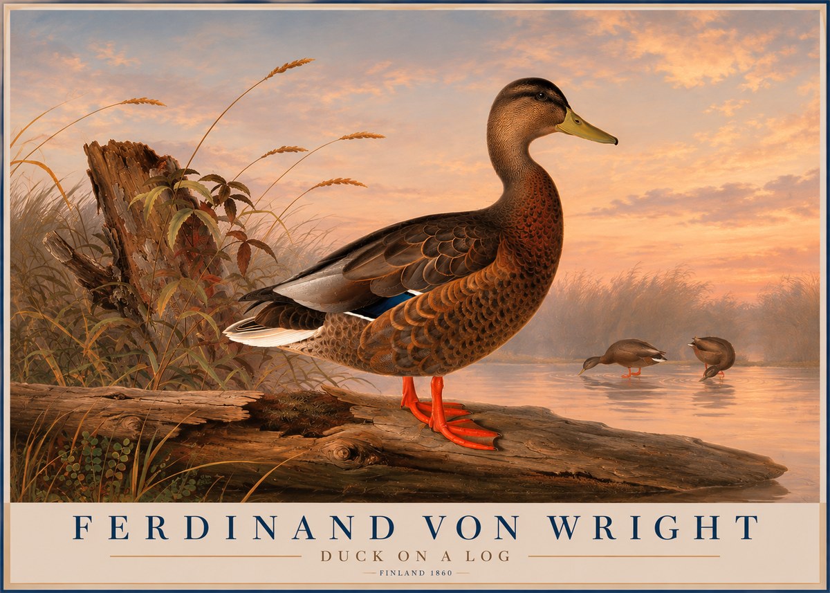 Ferdinand von Wright Wild Duck No6 - Póster