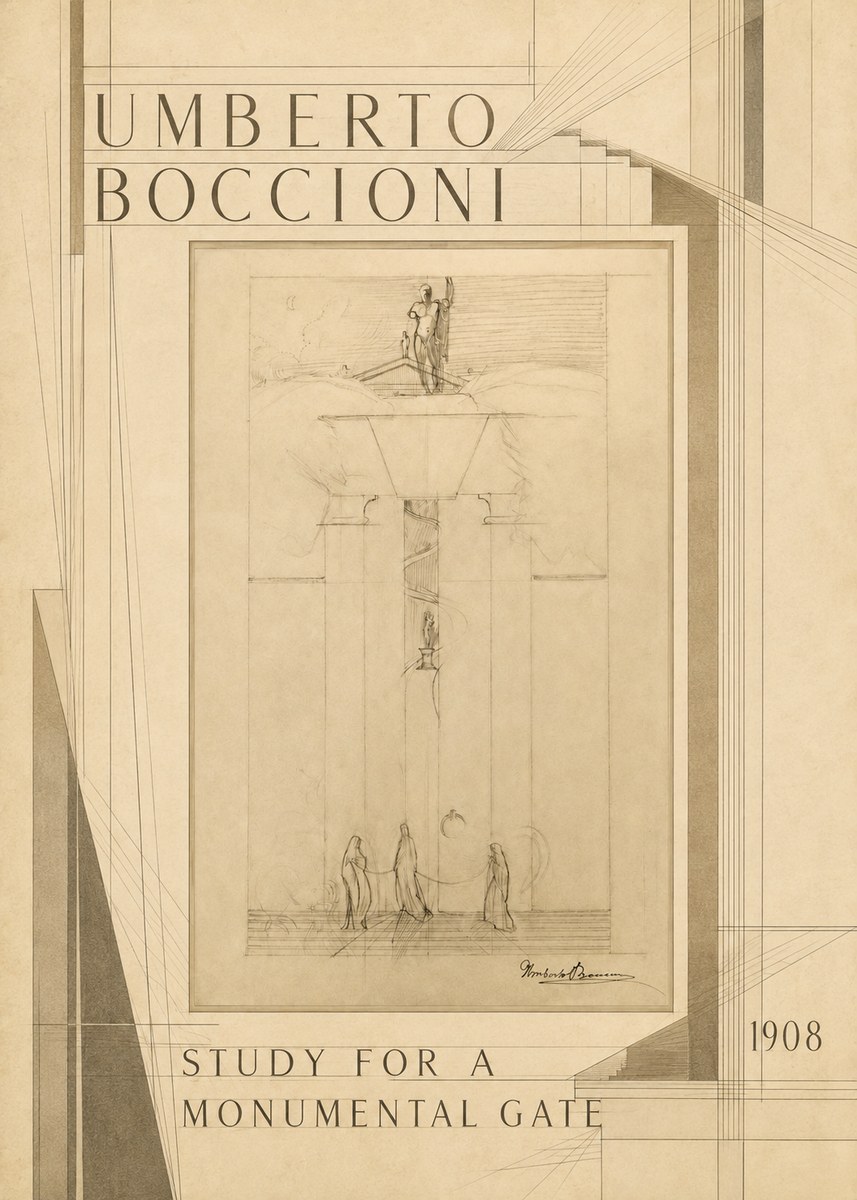 Umberto Boccioni Study for a Monumental Gate No6 - Póster