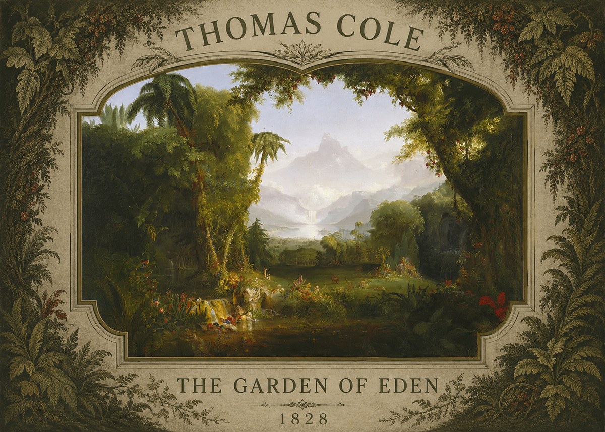 Thomas Cole The Garden of Eden II No5 - Póster