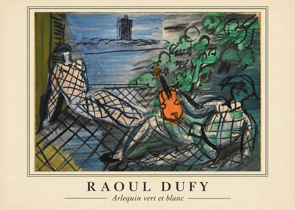 Raoul Dufy Arlequin Vert Et Blanc No4 - Póster