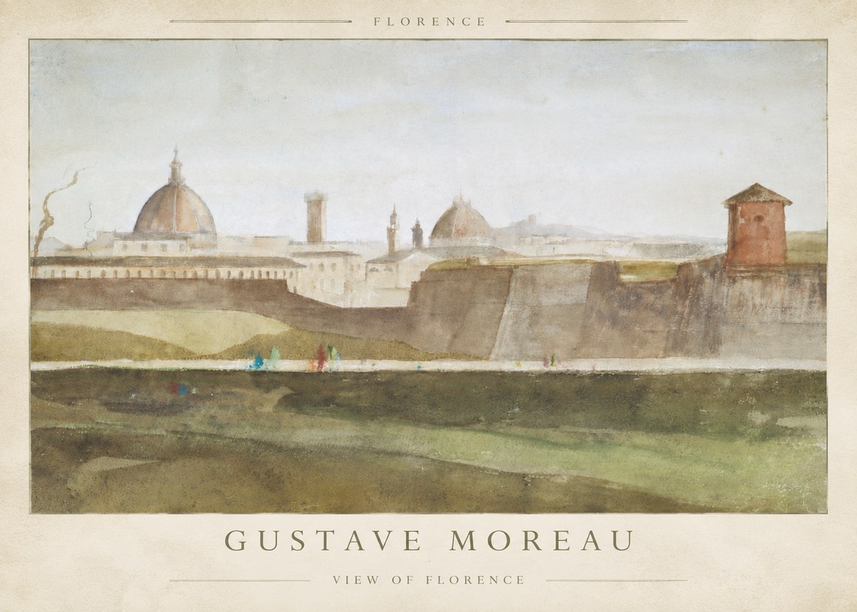 Gustave Moreau View of Florence No4 - Póster