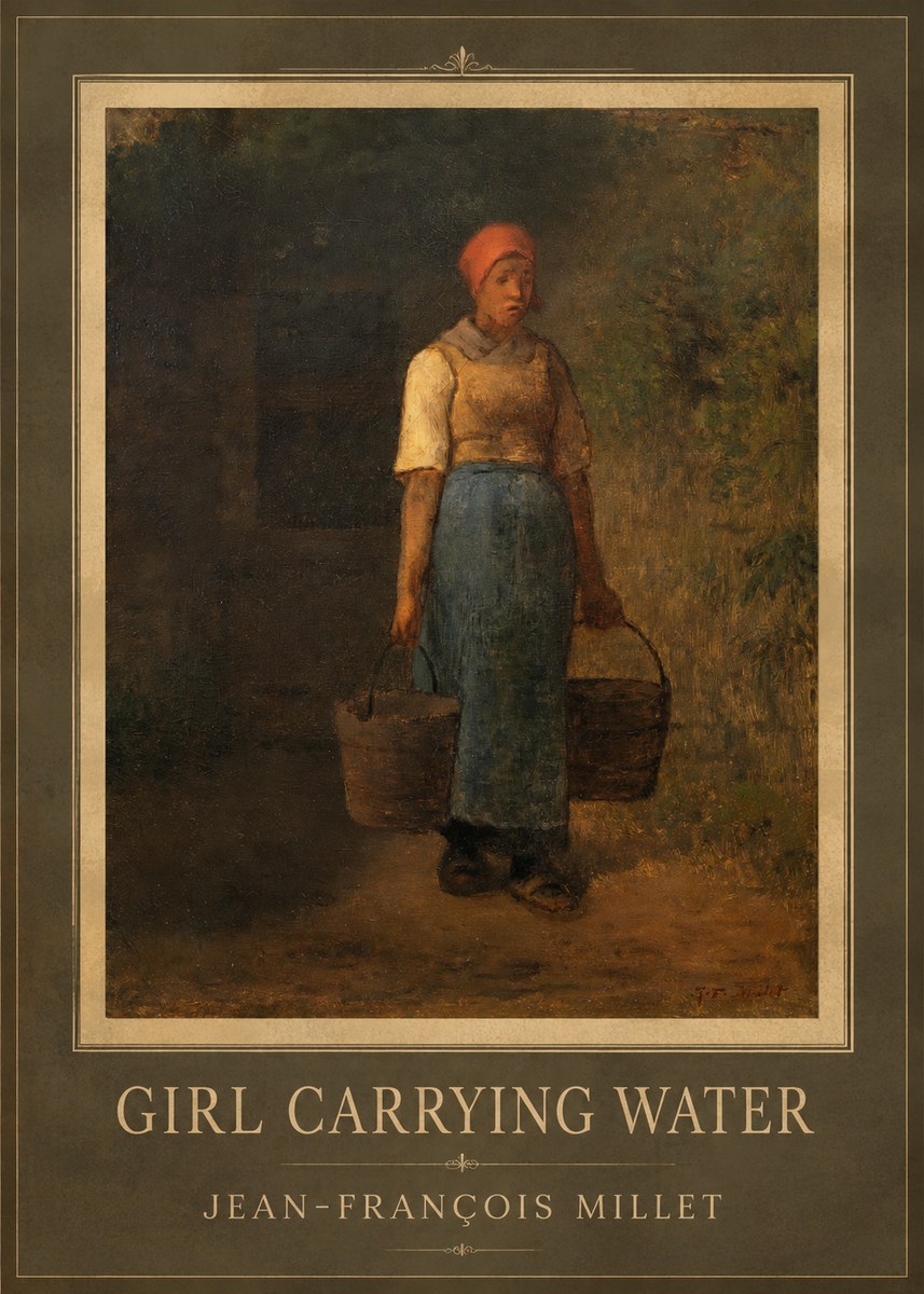 Jean-François Millet Girl Carrying Water No1 - Póster