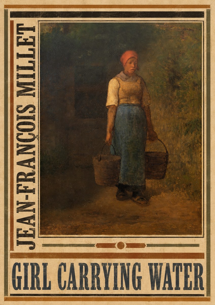 Jean-François Millet Girl Carrying Water No4 - Póster