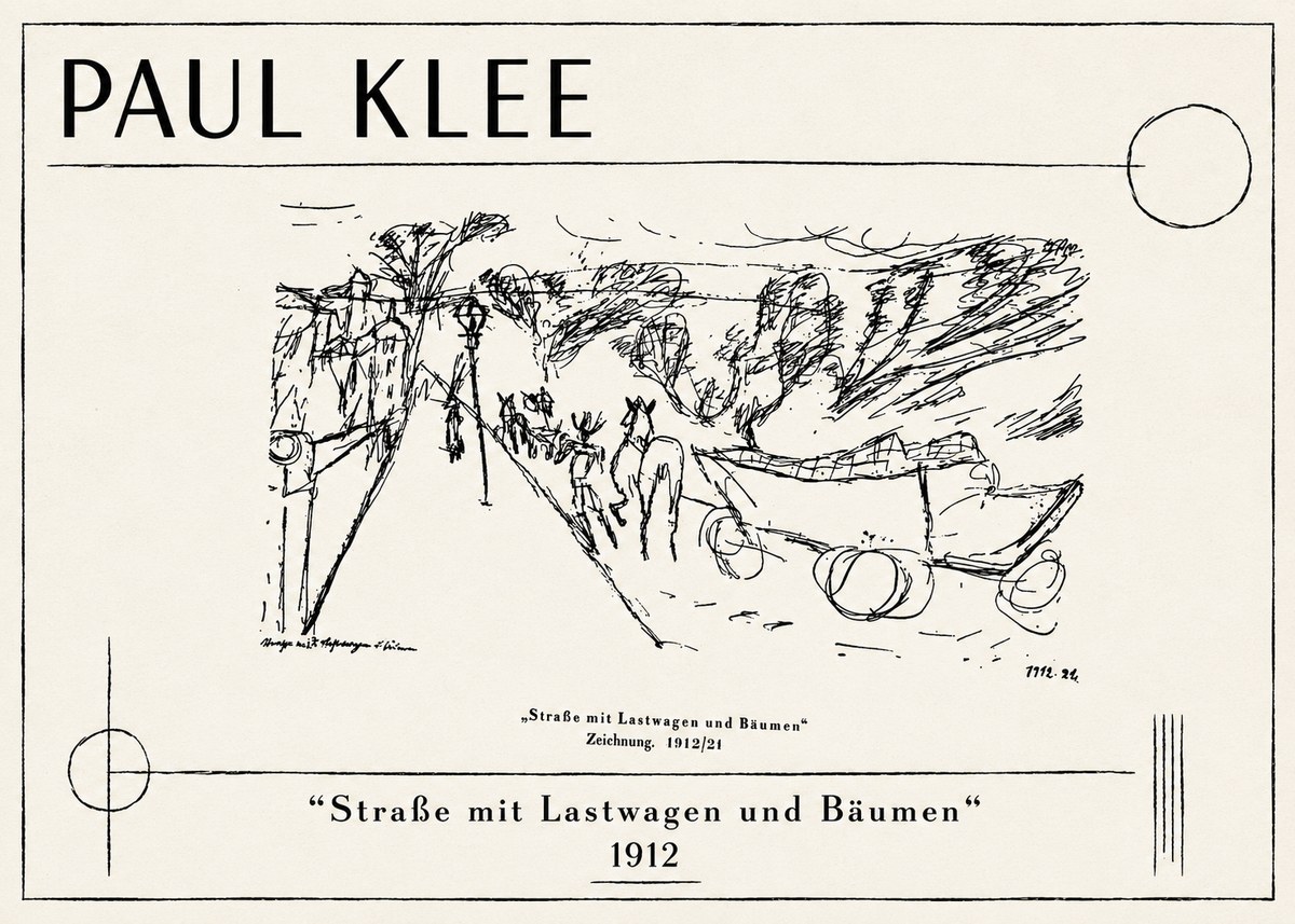 Paul Klee Straße Mit Lastwagen Und Bäumen No1 - Póster