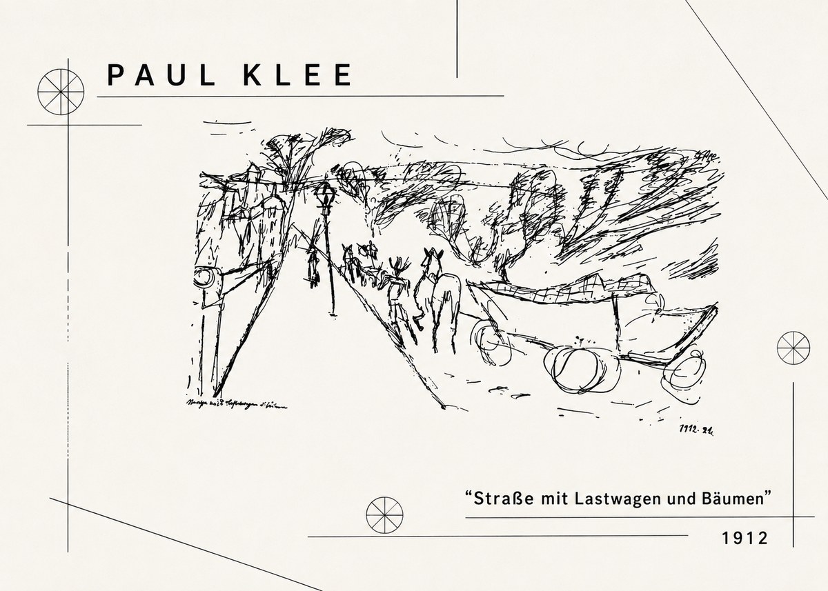 Paul Klee Straße Mit Lastwagen Und Bäumen No2 - Póster