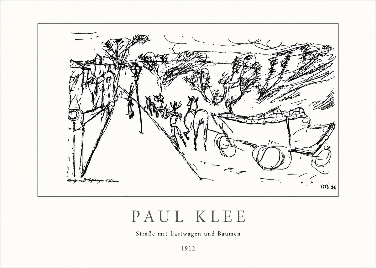 Paul Klee Straße Mit Lastwagen Und Bäumen No4 - Póster