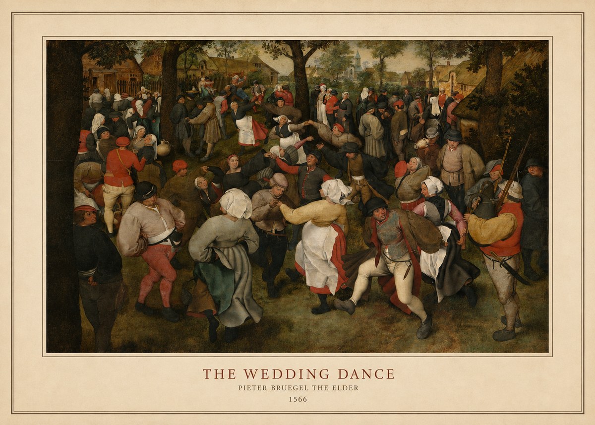 Pieter Bruegel The Wedding Dance II No4 - Póster