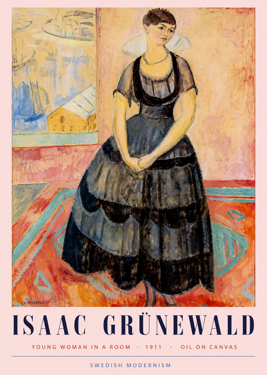 Isaac Grünewald Young Woman in a Room No3 - Póster