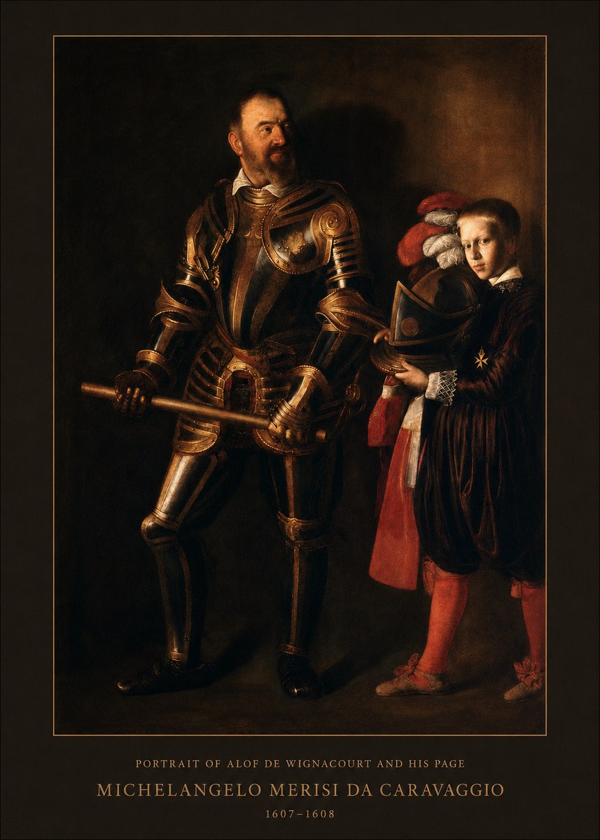 Michelangelo Merisi da Caravaggio Portrait of Alof De Wignacourt and His Page No4 - Póster