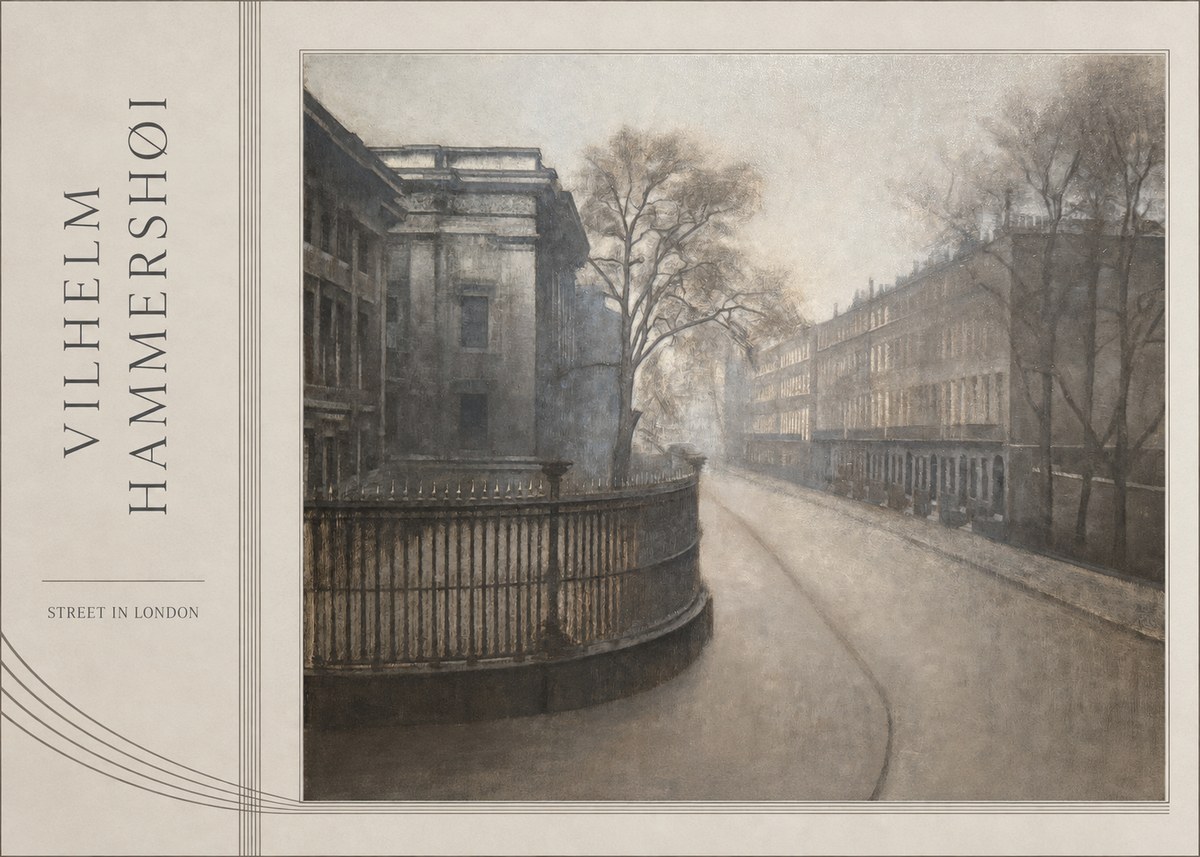 Vilhelm Hammershøi Street in London No2 - Póster