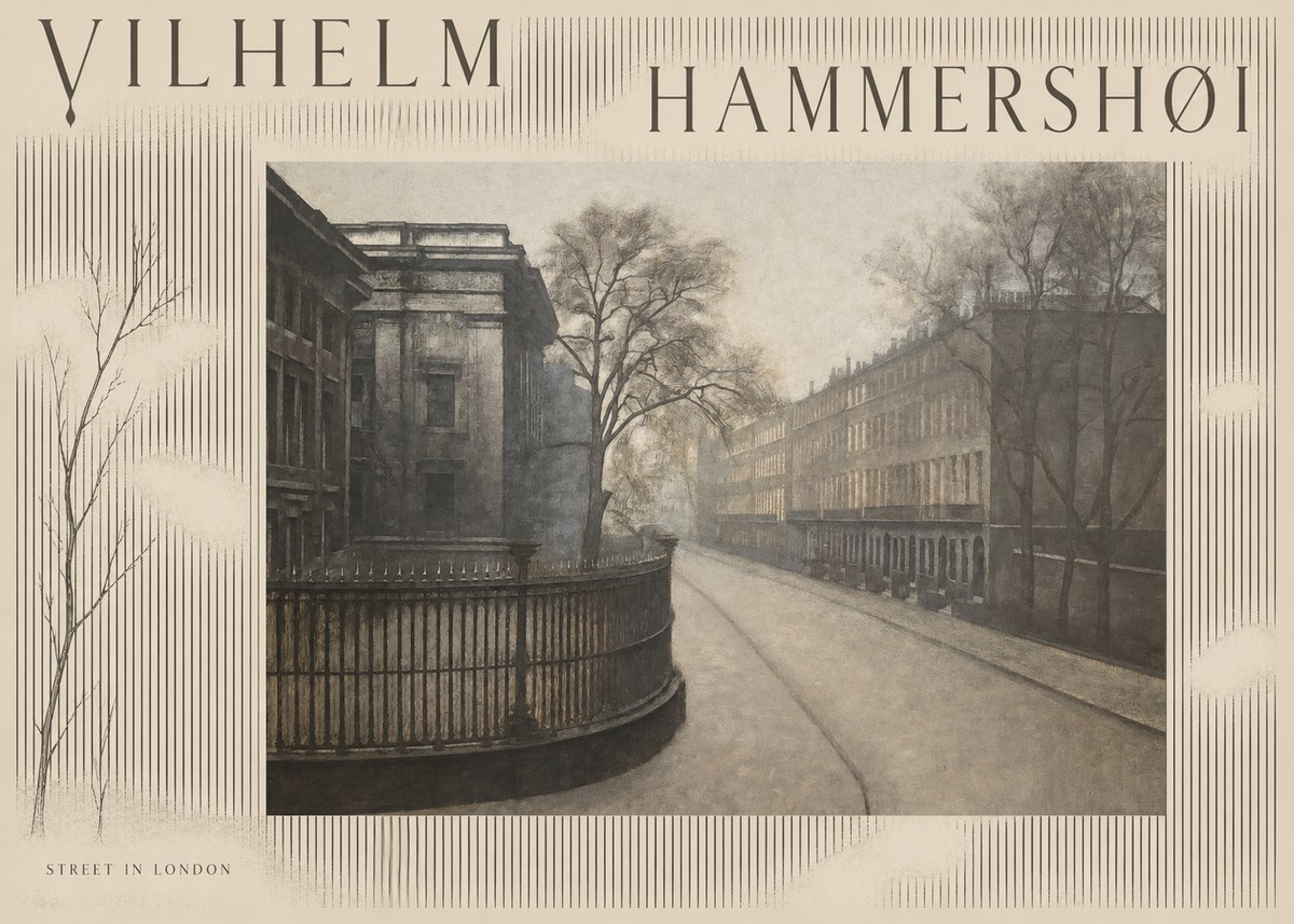 Vilhelm Hammershøi Street in London No4 - Póster