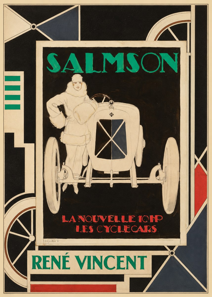 René Vincent Salmson La Nouvelle 10Hp Les Cyclecars No6 - Póster
