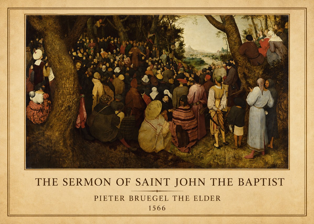 Pieter Bruegel The Sermon of Saint John the Baptist II No1 - Póster