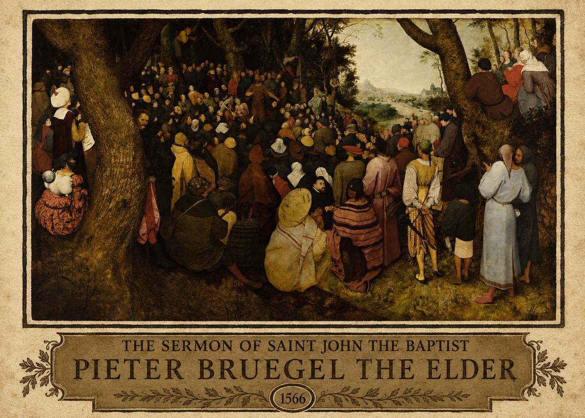 Pieter Bruegel The Sermon of Saint John the Baptist II No2 - Póster