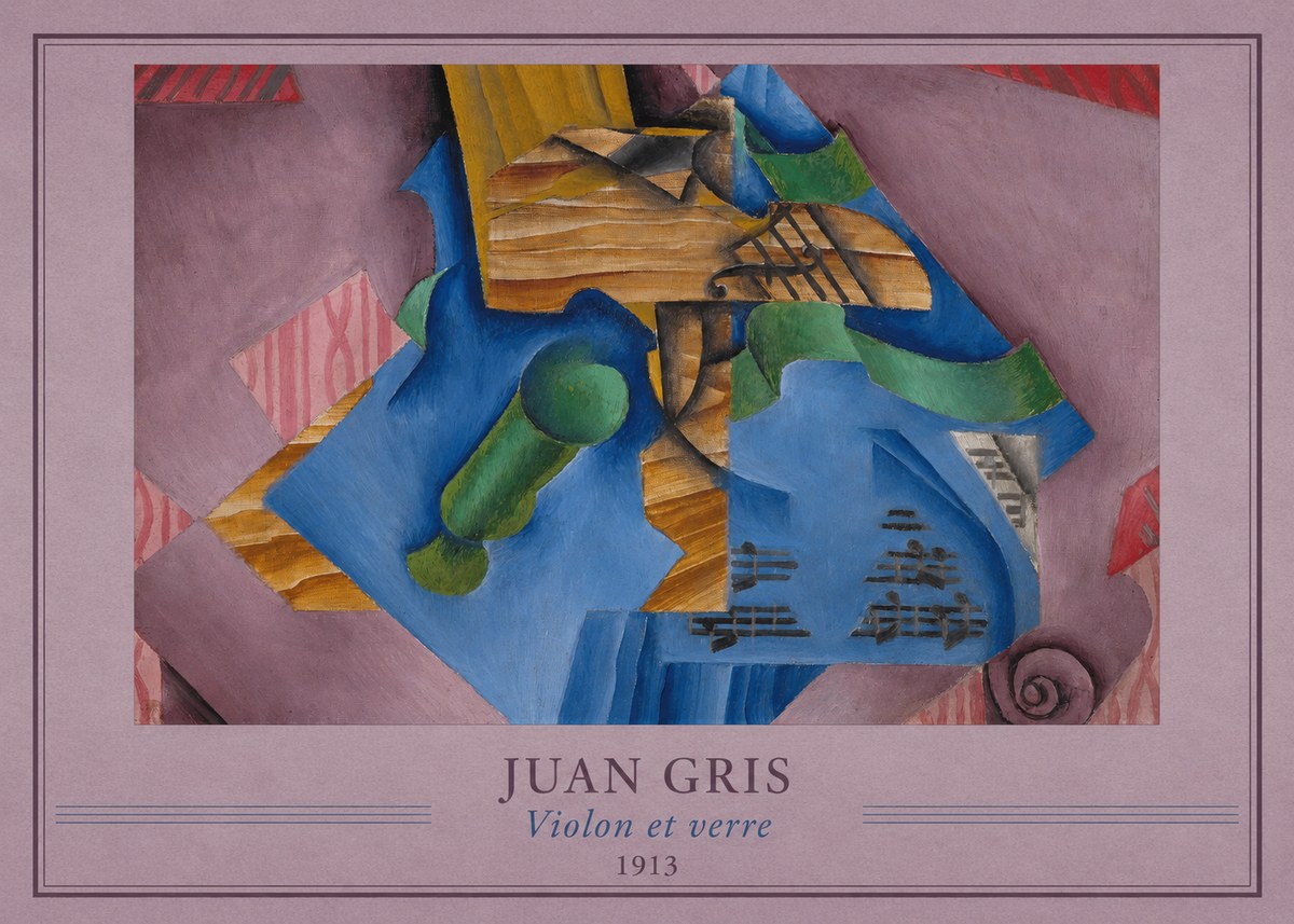 Juan Gris Violon Et Verre No4 - Póster