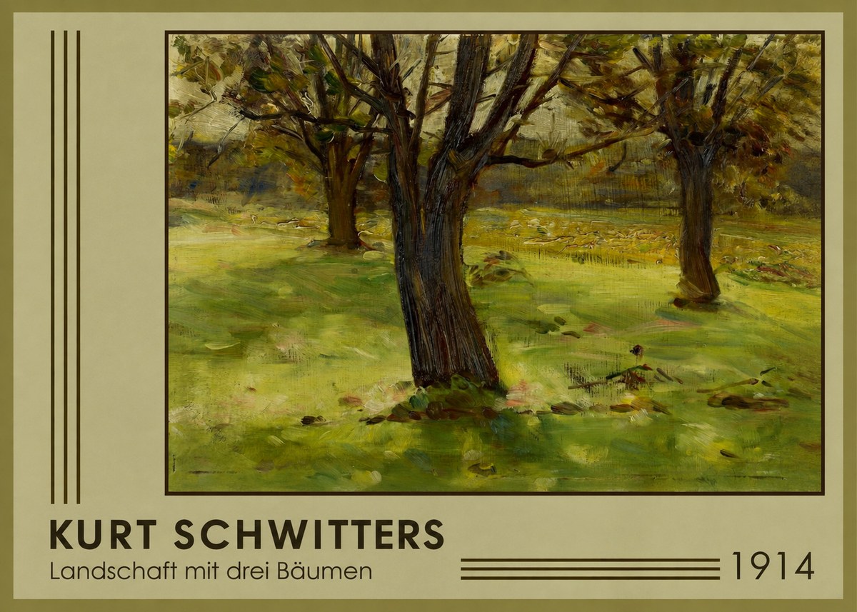 Kurt Schwitters Landschaft Mit Drei Bäumen No1 - Póster