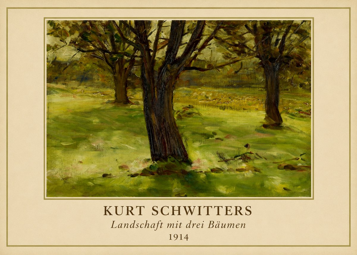 Kurt Schwitters Landschaft Mit Drei Bäumen No4 - Póster