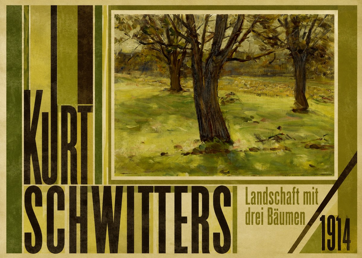 Kurt Schwitters Landschaft Mit Drei Bäumen No5 - Póster